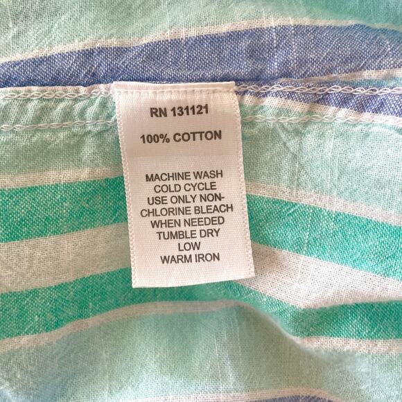 Juniper + Lime - Blue Striped Button Down Long Sleeve Cotton Shirt - Picture 6 of 6